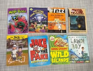Lot of 8 Middle Grade Books Paperback Chapter Funny Boys Kids Youth Tween
